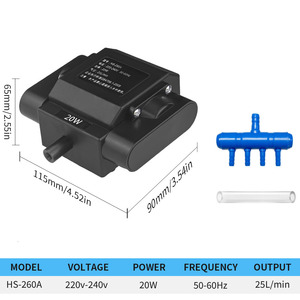 Veelzijdige vierkante plastic elektromagnetische luchtpomp 220V milieuvriendelijke zuurstofrijke viskom zwembad aquacultuur desktop leefbak - Product Image 6