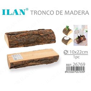 Ilan Wooden <b>Log</b> Candle <b>Holder</b> 10x22cm Natural Decorative Trunk - Product Image 3