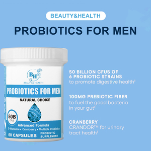 Probiótico para Hombres en Cápsulas, 60 Unidades, Apoyo Digestivo y Equilibrio de la <span class=keywords><strong>Flora</strong></span> <span class=keywords><strong>Intestinal</strong></span>, <span class=keywords><strong>Natural</strong></span>, OEM/ODM, Empaque Personalizado - Product Image 6