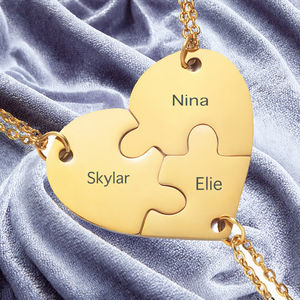 Colliers ras de cou à pendentif en chaîne à maillons en acier inoxydable classique romantique chaud plaqué or pour maman fils fille - Product Image 2