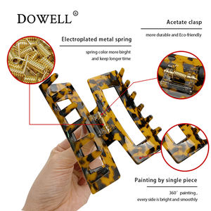 กิ๊บหนีบผมหลากสีแบบขายส่ง กิ๊บหนีบผมทรงสี่เหลี่ยมผืนผ้าขนาดใหญ่สไตล์เกาหลี ทำจากเซลลูโลสอะซิเตท - Product Image 3