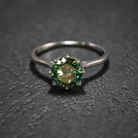 高品质铑镀GRA VVS Moissanite经典时尚925纯银8毫米2CT戒指女男士订婚礼物