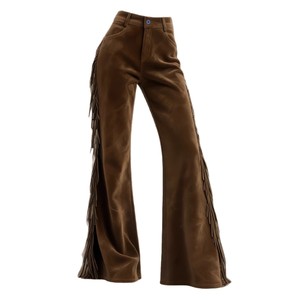 <span class=keywords><strong>Pantalon</strong></span> décontracté coupe bootcut en <span class=keywords><strong>velours</strong></span> suédé vintage à franges style western pour <span class=keywords><strong>femme</strong></span>, modèle transfrontalier Europe-Amérique, très demandé - Product Image 5