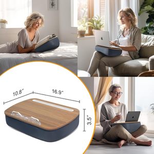 Support de tablette souple avec sac de rangement, support portable pour ordinateur portable pour lit et canapé, support de lecture en bois pour livre - Product Image 3