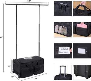 Free Sample Custom <b>Travel</b> Luggage Nylon Dance Garment <b>Bag</b> Large Capacity Waterproof Dance Duffle <b>Bag</b> With Garment Rack - Product Image 5