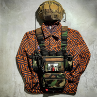 Harnais de poitrine tactique réglable, robuste et modulaire avec triple porte-chargeur, pochette de rangement en polyester pour la chasse et le tir