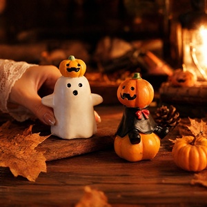 Linda Figura de Calabaza Fantasma de Halloween, Estatua de Resina, Decoraciones para Interiores, Decoración para el Hogar y el Dormitorio, Duradera y Resistente a la Decoloración, para Fiestas - Product Image 3
