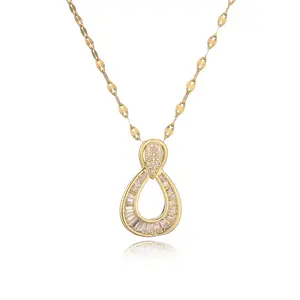 MIENTER toptan popüler kolye kadınlar için ince lüks yeni altın kristal lab diamonds kolye kolye colares