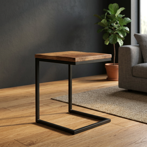 Table basse de luxe au design industriel en métal, table d'appoint rustique antique, table d'appoint en métal croisé moderne noir, personnalisable et pliable - Product Image 3