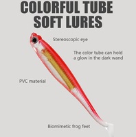 Hameçons de pêche lumineux en PVC multicolores de haute qualité, 10 cm, 6,7 g, avec queue de canard pour la pêche au bar en mer et en rivière