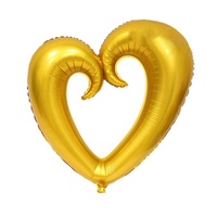Grand ballon géant en aluminium de 40 pouces en forme de cœur creux pour décorations de mariage, anniversaire, Saint-Valentin, Thanksgiving, enterrement de vie de jeune fille