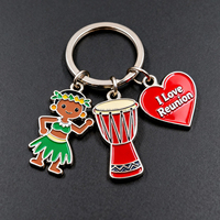 Porte-clés personnalisé en métal émaillé, motif dessin animé, tambour, maracas, clown, masque Tiki, thème carnaval, cadeau de fête