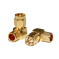 Connecteur coaxial SMA-C-JW5 en cuivre plaqué or, connecteur mâle SMA à angle, sertissage 50-5 câble