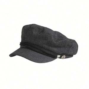 Gorra plana de mezclilla estilo vintage británico para niños, boina de otoño para uso casual, compras o como gorro de conductor elegante. - Product Image 3
