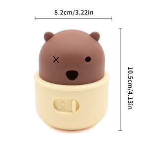 <b>Cute</b> Cartoon <b>Bear</b> Shape Silicone Pet Feeder Toy With Adjustable Feeding Hole For Small Animals Indoor Use - Product Image 3