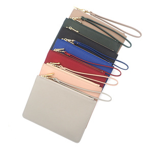 Simple Design Women Genuine Saffiano Leather <strong>Clutch</strong> <strong>Bag</strong> Purse <strong>with</strong> <strong>Wrist</strong> <strong>Strap</strong> - Product Image 5