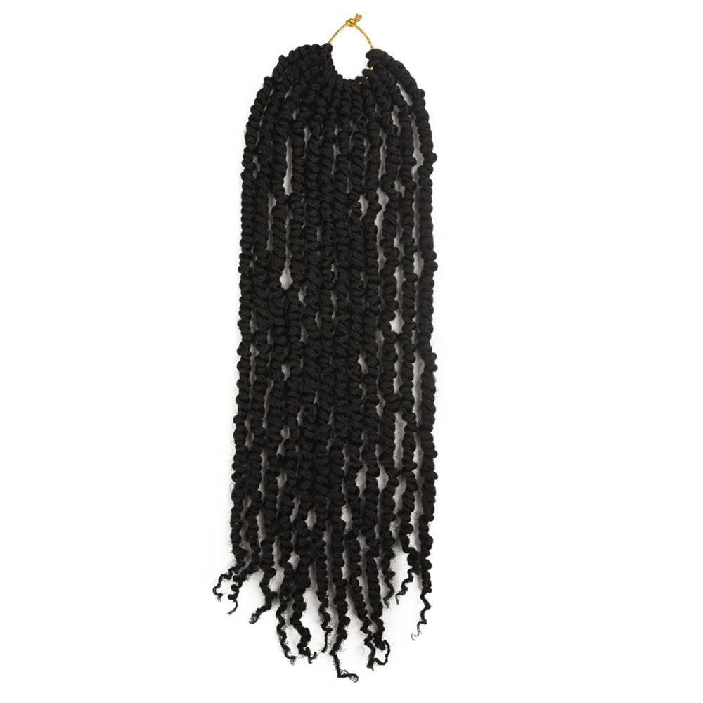 Fibre Résistante à la chaleur Noir Premium Bombe Printemps Passion Torsion Crochet Tresse Cheveux Synthétiques