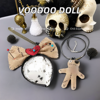 Poupée Voodoo, serre-tête Halloween, accessoire de décoration cosplay avec collier, jouet