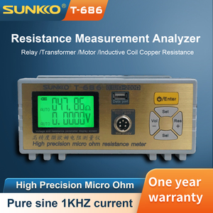 เครื่องมือซ่อมแบตเตอรี่ SUNKKO T-686 สำหรับวัดความต้านทานภายในต่ำ ตรวจจับความต้านทานของรีเลย์ หม้อแปลง และสายไฟ - Product Image 3