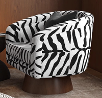 Fauteuil de loisirs individuel en bois massif de style français du milieu du siècle, avec fonctions pivotantes, pour salon et balcon