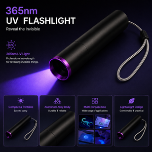 Linterna UV de Bolsillo de 3W con Filtro ZWB2 de 365nm, Recargable por USB-C, Resistente al Agua, Detección de Tinta Invisible, <span class=keywords><strong>Luz</strong></span> <span class=keywords><strong>Negra</strong></span> - Product Image 5