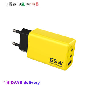 65W GaN 3-Port USB C seyahat adaptörü yüksek hızlı duvar şarj uyumlu iPad SCP PD şarj koruma QC4.0 PD3.0 uyumlu - Product Image 1