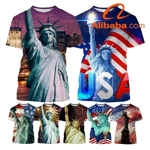 New American Fashion Printed T-Shirts For Harajuku Casual 3D Printing Shirt Men Round Neck Sports Wear Oversize Tops