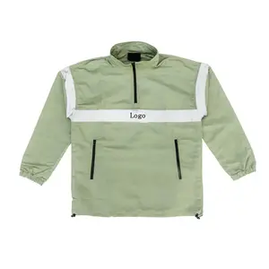 Customized Logo Popular 100 % Polyester Woven Jacket Standard Fit Half Zip Windproof Jackets Sports For Men