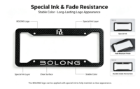 Cadre de plaque d'immatriculation en plastique ABS standard américain BOLONG, 12x6 pouces, support de plaque d'immatriculation de voiture, logo personnalisé, cadre de plaque d'immatriculation vierge
