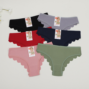 Culottes sans couture en coton ondulé UOKIN, culottes brésiliennes côtelées taille basse en coton de couleur unie, <span class=keywords><strong>sous</strong></span>-vêtements féminins sculptants pour les fesses - Product Image 1