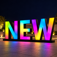 Enseigne géante LED 3D à éclairage frontal, changeante de couleur RVB, pour centre commercial, place publique, événement