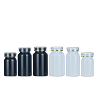 Bouteilles de médicaments en plastique PET noir pour emballage de pilules avec sérigraphie personnalisable 150ml/225ml/275ml