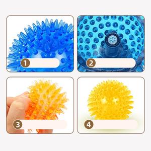 TPR kaymaz yumuşak renkli köpek çiğnemek oyuncak dayanıklı diş temizleme interaktif toksik olmayan gıcırtılı topu IQ eğitim yavru Bite - Product Image 6