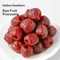 Friandise de Hawthorne creuse sans noyau en vrac, 250g, style simple et sucré, emballage individuel, livraison directe usine, fruits secs