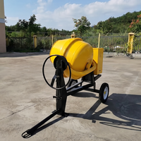 Bétonnière mobile robuste de 500L 700L, bétonnière à tambour inclinable portable avec 4 roues pour la construction