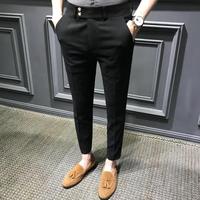 Pantalon droit pour homme, boutonné, de haute qualité, avec poches, décontracté, pour affaires, pantalon long et formel, coupe slim, grandes tailles