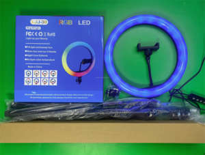 Anneau lumineux LED RGB de 12 pouces avec trépied et support de téléphone pour TikTok, YouTube, séance <span class=keywords><strong>photo</strong></span>, vidéo en direct, maquillage - Product Image 5