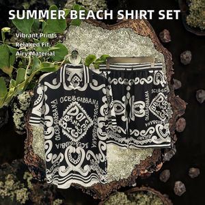 Conjunto de Shorts Casuales de Playa para Hombre de Verano, Nuevo Estilo Europeo Americano, Transpirable, Camiseta Juvenil, Talla Estadounidense, Tejido de Satén Digital - Product Image 3