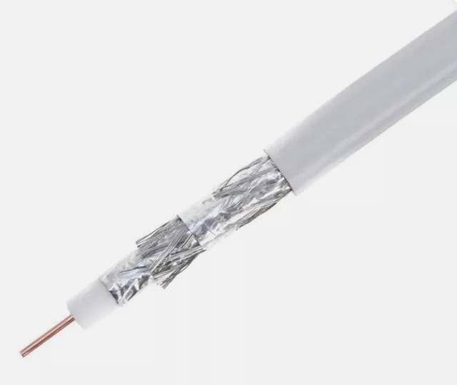 RG6 4P Coaxial Cable 500FT 1000FT Bulk Outdoor 18AWG 1 Conductor Black White