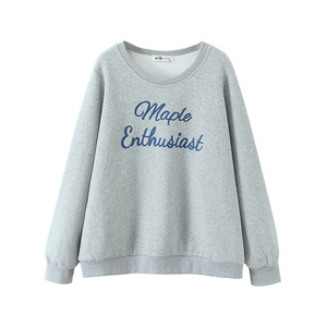 Sudadera Extra Grande Bordada Happy Plus, Gris Claro, Felpa, para Mujer, Talla Grande, N9302 - Product Image 2