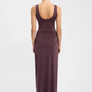 Vestido Largo Elegante de Crepé para Mujer con Espalda Descubierta y Nudo Frontal, Estilo Boho Chic, Vestido de Noche Maxi - Product Image 2