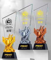 Compétition sportive MH-NJ082 Trophée de cristal Basketball Football Volleyball Tennis Baseball Badminton Tennis de table SportsTrophy