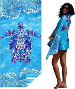 Serviette de plage grande taille en microfibre pour l'été, personnalisable avec logo et impression sur mesure, vente en gros - Product Image 1