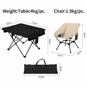 Kit de table et de chaises pliantes <span class=keywords><strong>pour</strong></span> <span class=keywords><strong>le</strong></span> camping, 2 places, avec sac de transport <span class=keywords><strong>pour</strong></span> les aventures en plein air - Product Image 5