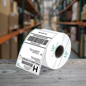 Công ty tùy chỉnh logo A6 nhựa vận chuyển giấy gửi hàng dán 4x6 inch nhiệt địa chỉ mã vạch nhãn cán bao bì ghi nhãn - Product Image 1