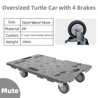 Portable 200kg en plastique tortue chariot transpalette quatre roues plate-forme OEM personnalisable industriel stockage outil chariot