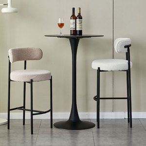 Tabouret <span class=keywords><strong>de</strong></span> <span class=keywords><strong>bar</strong></span> moderne avec dossier et repose-pieds <span class=keywords><strong>Coussin</strong></span> en éponge à haute élasticité <span class=keywords><strong>Chaise</strong></span> <span class=keywords><strong>de</strong></span> <span class=keywords><strong>bar</strong></span> en fer forgé pour la cuisine, la salle à manger et le <span class=keywords><strong>bar</strong></span> à domicile - Product Image 4