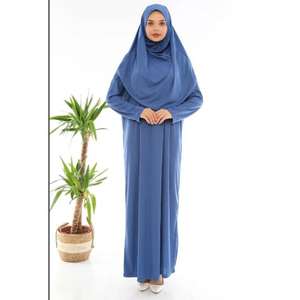 Conjunto de dos piezas de estilo étnico India Pakistán poliéster para vestido Abaya pañuelo ancho manga larga Georgette tradicional - Product Image 2