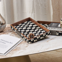 Plateau de service de luxe moderne pour la décoration intérieure Gomme noire et blanche pour la décoration de la table du salon Plats et assiettes