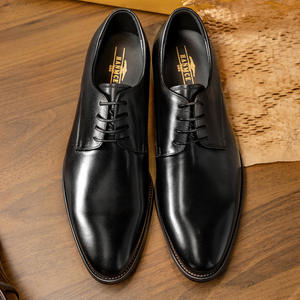Chaussures Derby en cuir haut de gamme fabriquées à la main pour hommes, pour mariage, tenue de ville britannique décontractée et formelle - Product Image 2